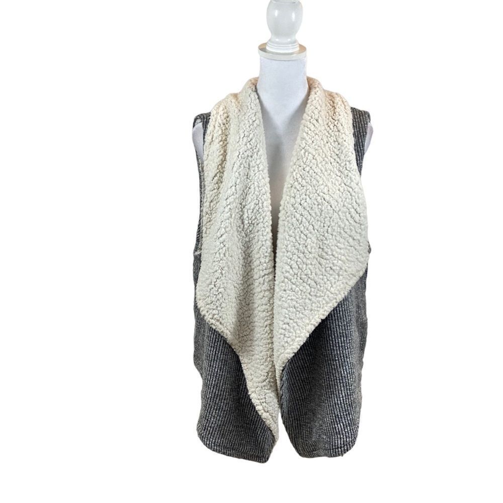Ladies‎ Mod-o-Doc brand Waterfall Collar Open Front Sherpa Lined Vest Size XL
